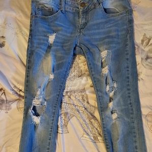 💖VIP medium wash denim ripped jeans